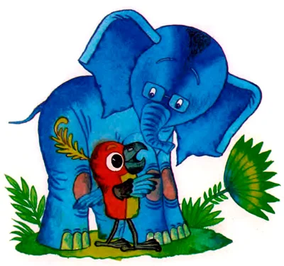 Слон и попугай разговаривают