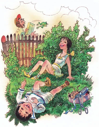 Минька и Леля смеются