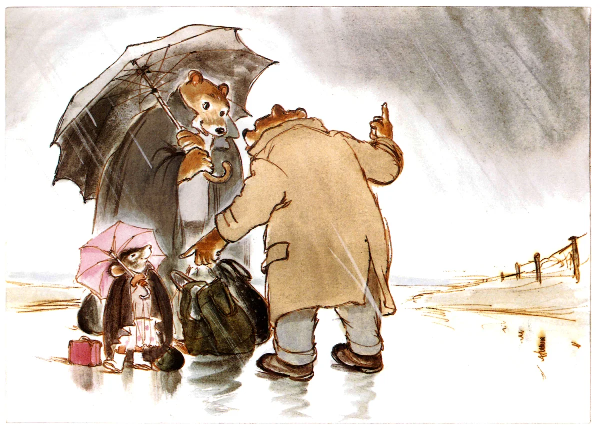 Мышка и мишка встретили медведя