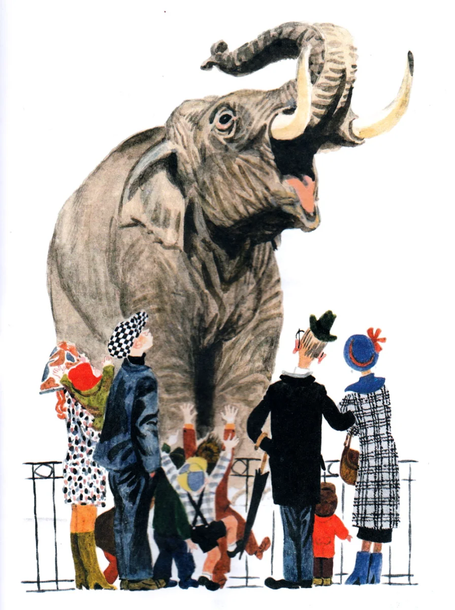 Слон в зоопарке