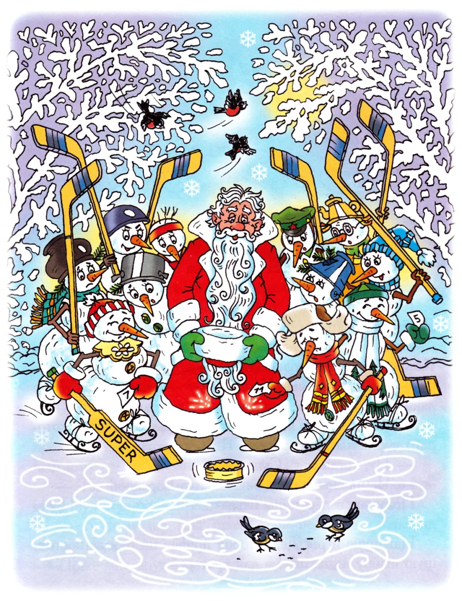 Дед мороз с шапкой в руках