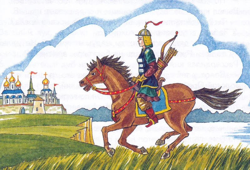 Молодой богатырь на коне