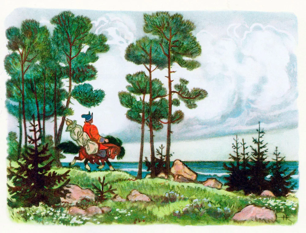 Иван и Конек-горбунок у океана