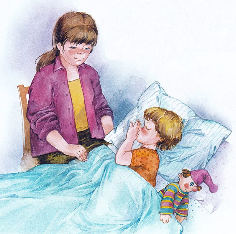 Мальчик засыпает под колыбельную мамы