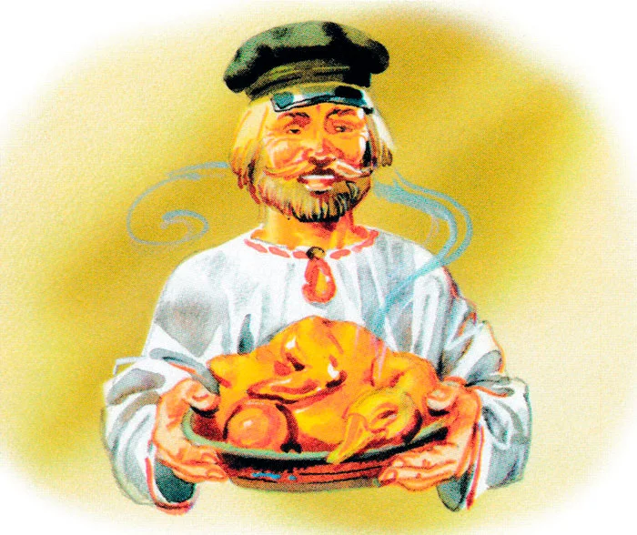 Мужик приготовил гуся