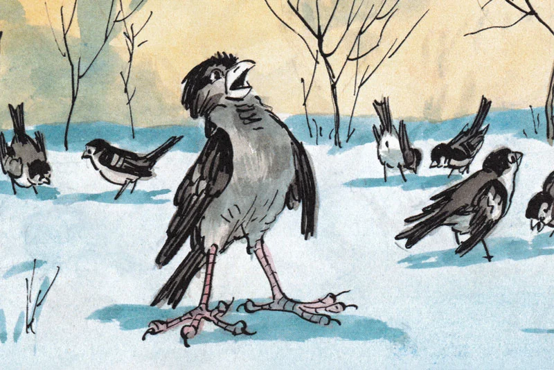 Удивленный воробей