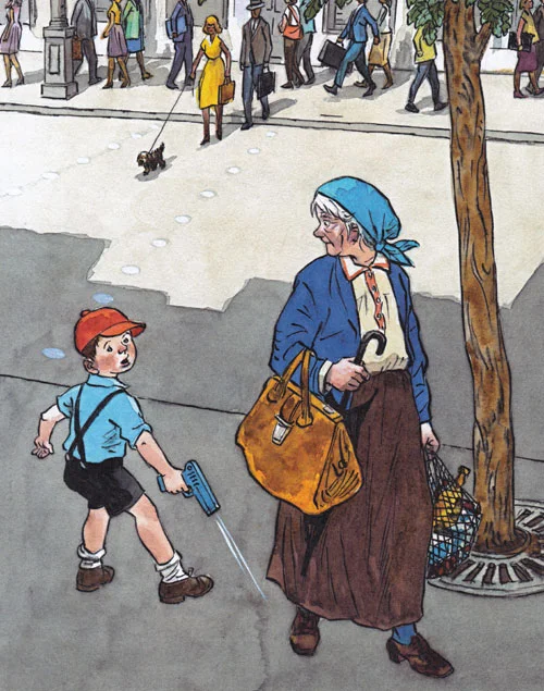 Саша напугал старушку