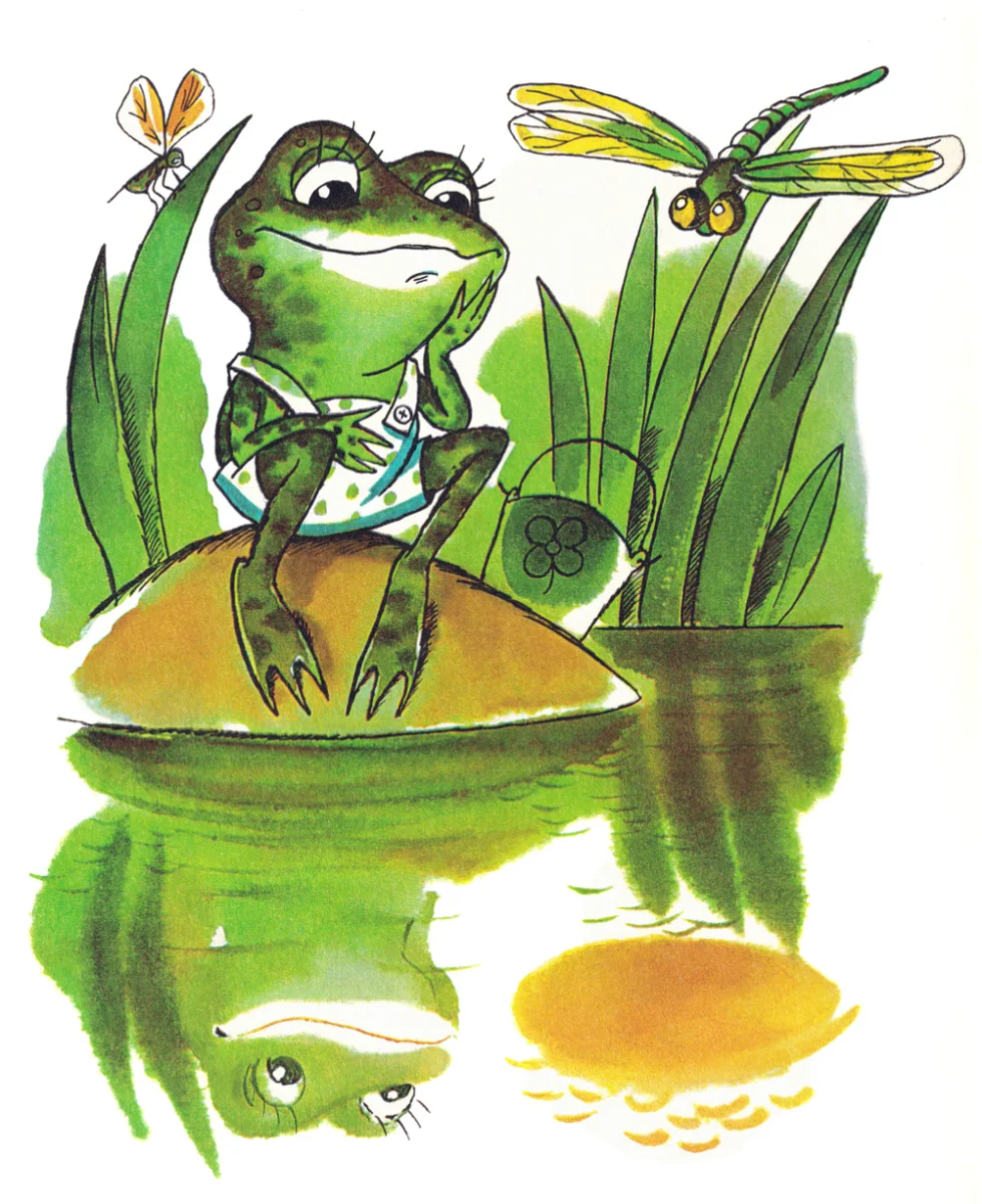 Лягушонок смотрит в отражение