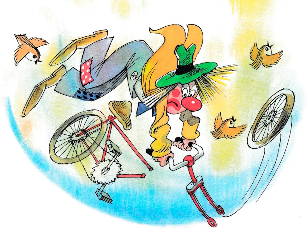 Клоун на велосипеде