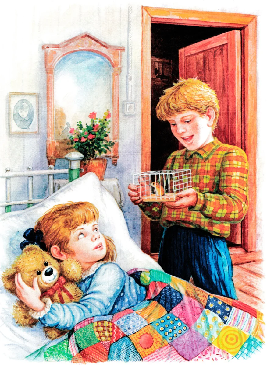 Мальчик принес мышонка сестре