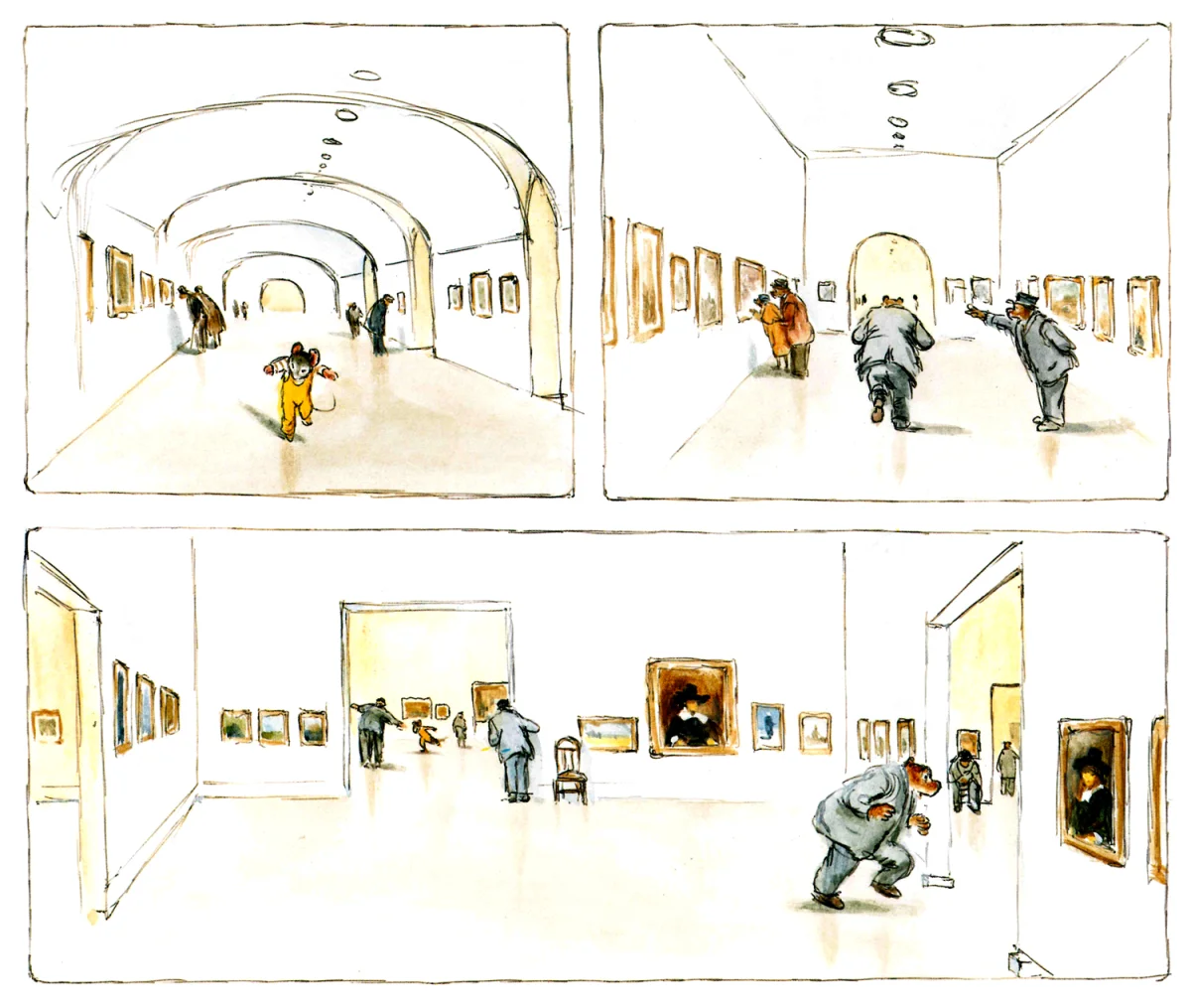 Мишка и мышка бегают по коридорам