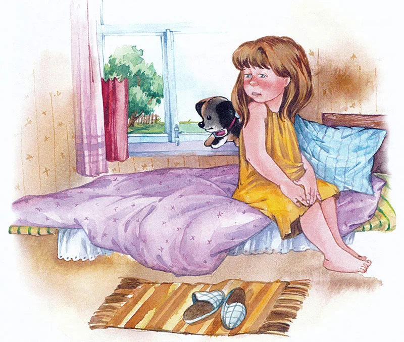 Девочка на кровати