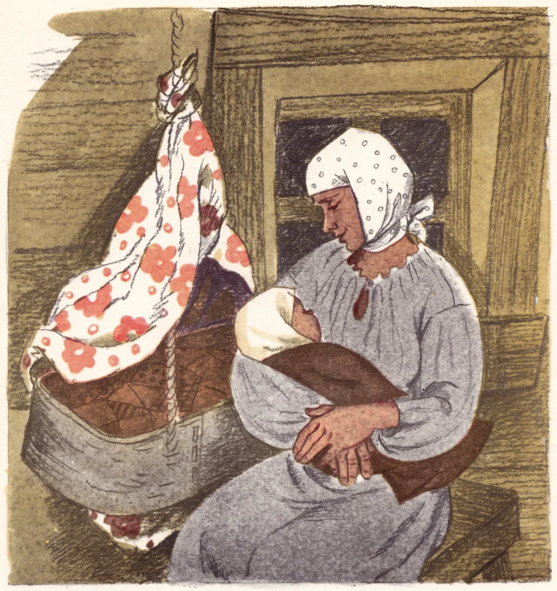 Девушка с младенцем на руках