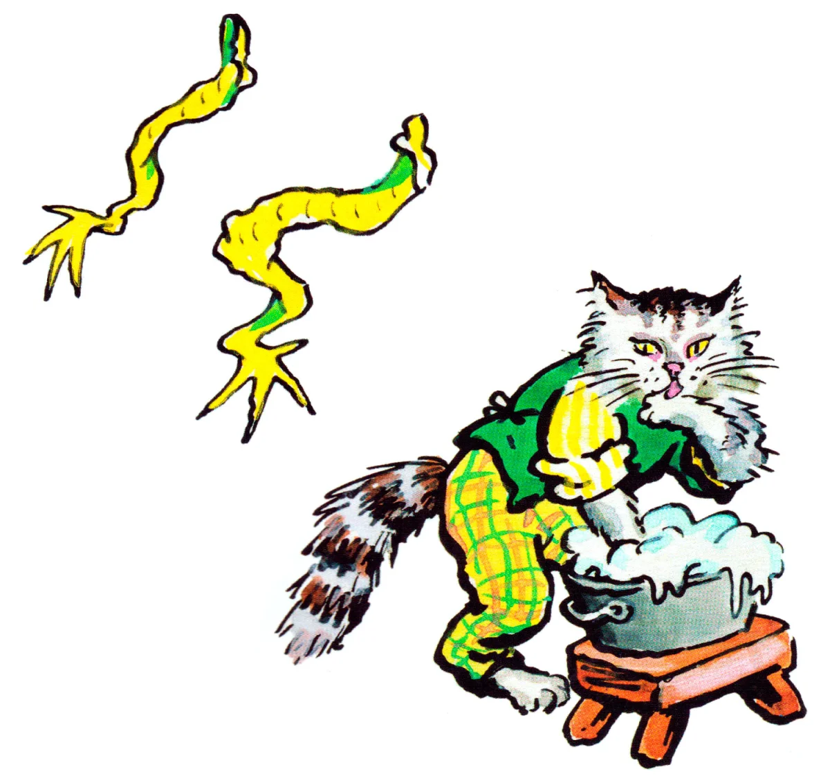 Кот стирает