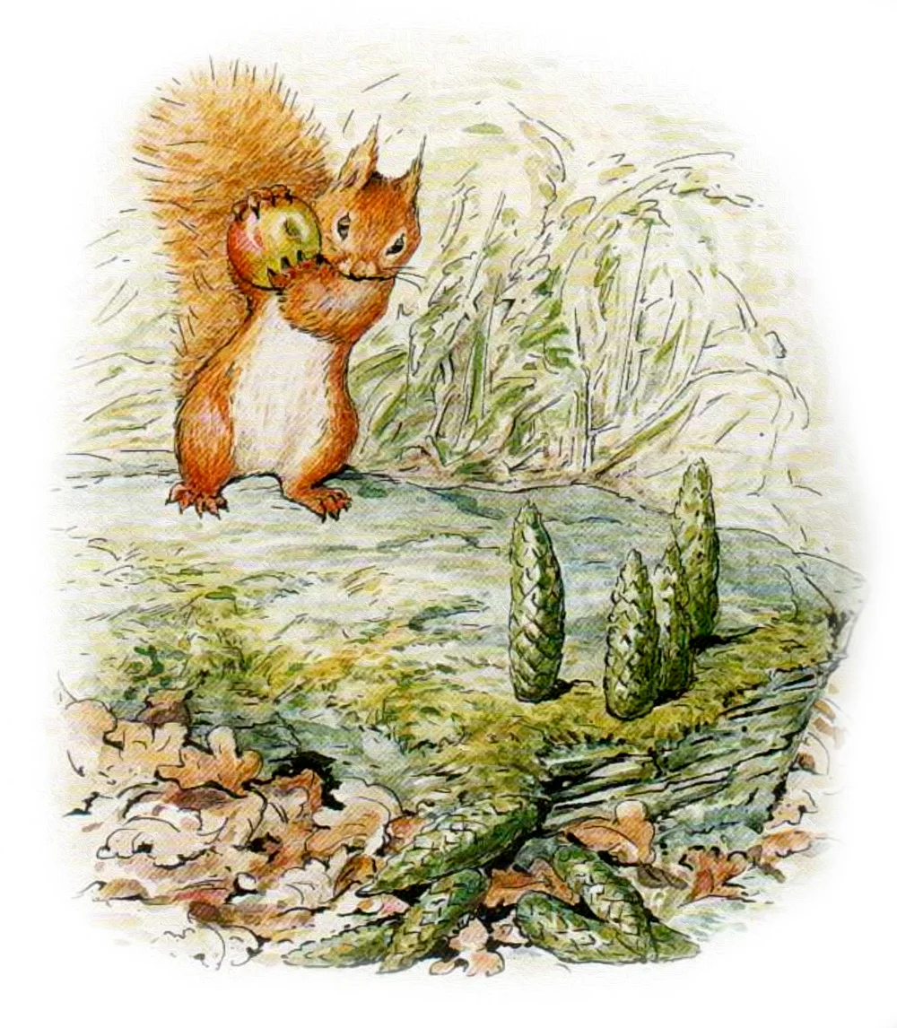 Бельчонок с яблочком