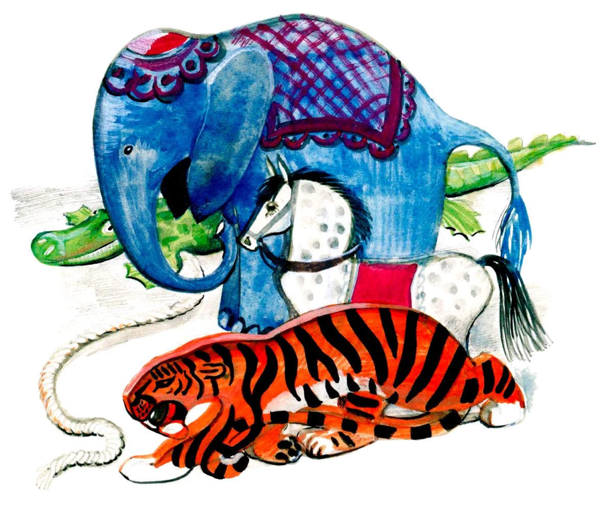 Тигр, крокодил и слон