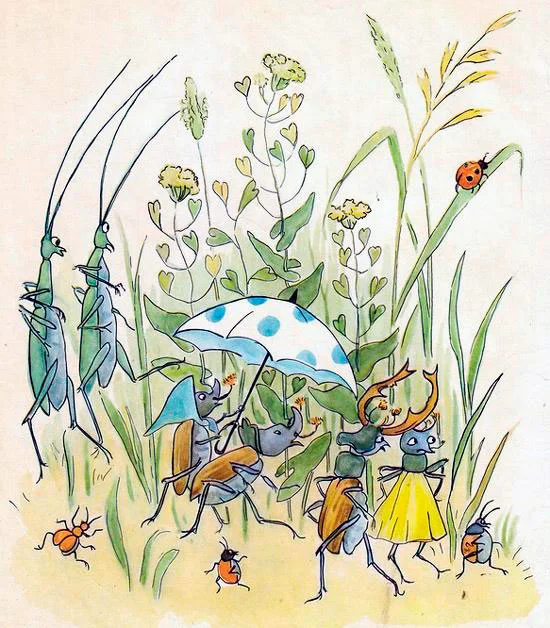 Жуки в траве