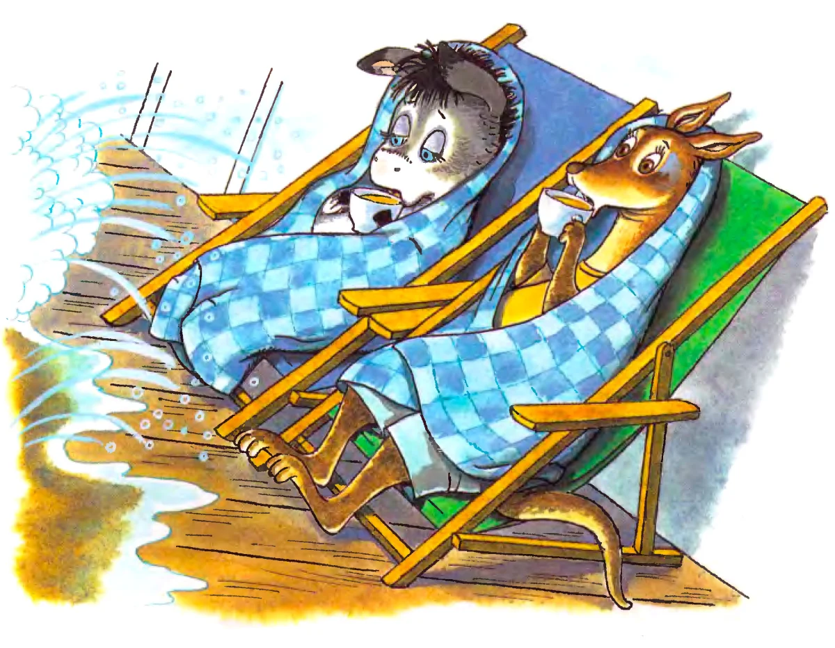 Ослик и кенгуру пьют чай