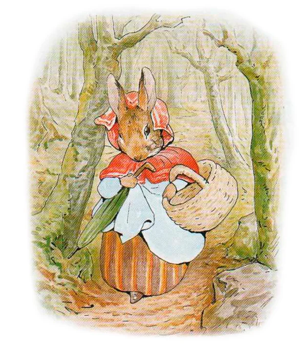 Мама крольчиха с корзинкой