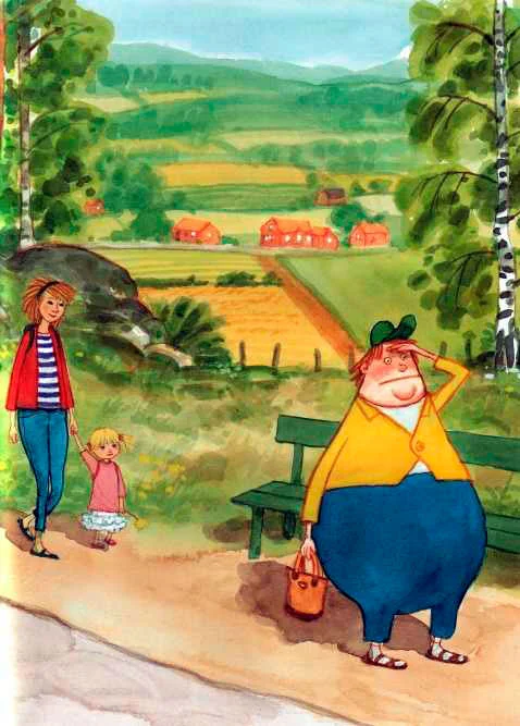 Лиза и мама пришли на остановку