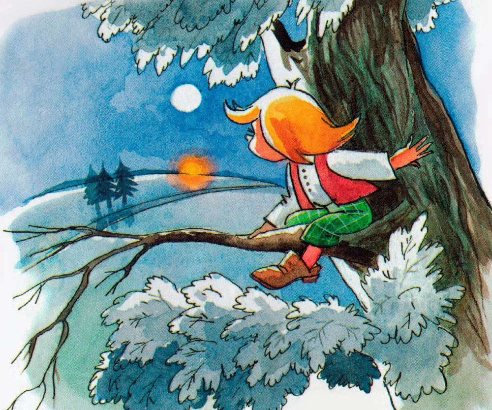 Мальчик с пальчик на дереве